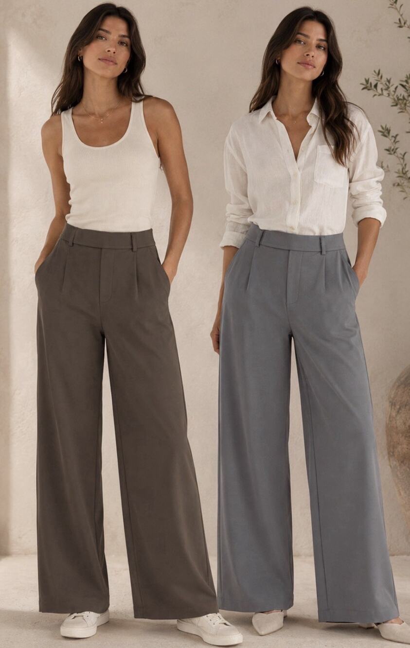 NWT Halara Halotek Air Wide Leg Trouser Pants Bundle XS Gray Tall & Brown Reg